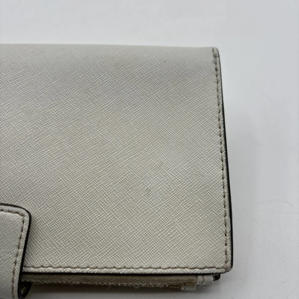 Michael Kors‎ Jet Set Travel Double Zip Saffiano Leather Wristlet Wallet White